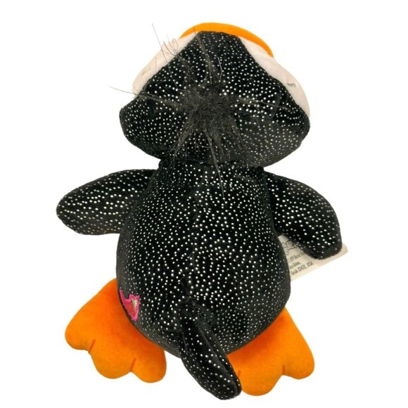 Cutetitos Bean Bag Penguin Penguinito Black & Silver 6" Plush Pink Pepper Toy - Picture 6 of 11